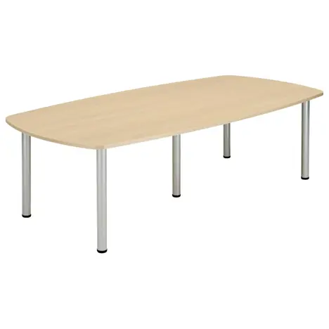 Core Pole Leg Barrel Shaped Meeting Table - 2400 - Canadian Oak